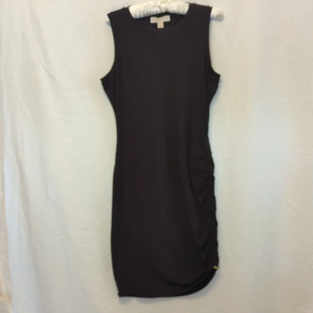 Michael Kors black sleeveless dress with roushing. Size Med. NWT